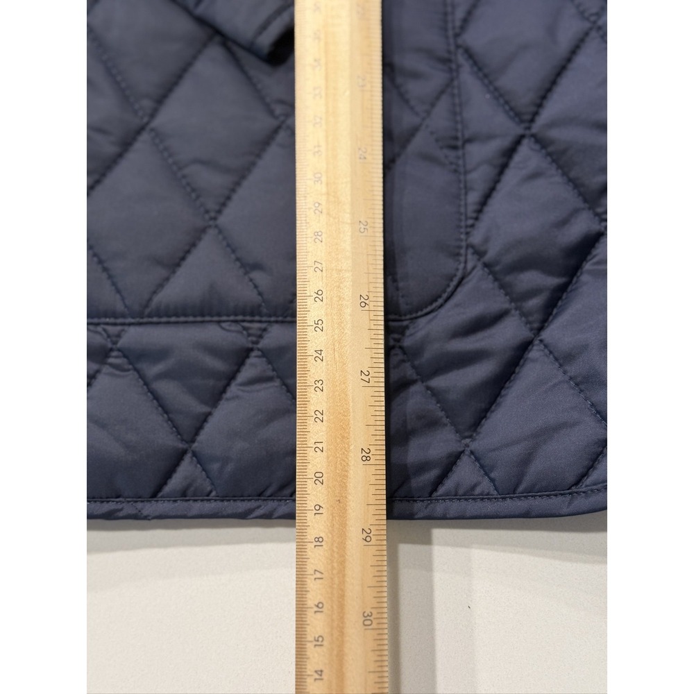 Hunter Rachel Quilted Jacket Women M Blue Snap Button Mid-Length Nylon Coat - Picture 4 of 15